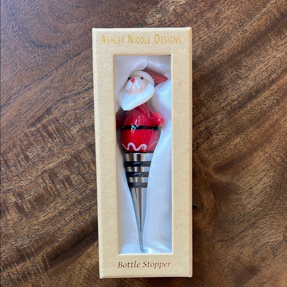 Santa Bottle Stopper - Red Christmas Decor Gift Idea
